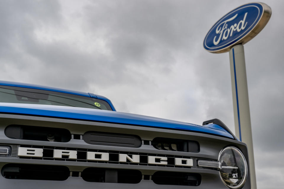 A Ford Bronco is seen for sale on the Griffith Ford dealership lot on January 03, 2024 in San Marcos, Texas. 