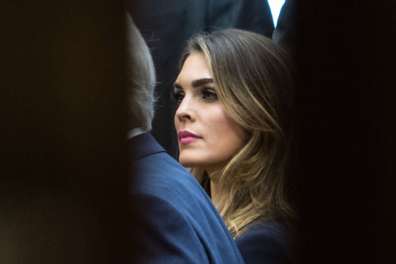 Hope Hicks, a long-time advisor for former President Donald Trump, sits for the start of a closed-door interview with the House Judiciary Committee regarding Trump's actions and Russian interference in the 2016 election campaign, on Capitol Hill in Washington, D.C., on June 19, 2019. File Photo by Kevin Dietsch/UPI