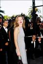 <p>Business chic is the mode of dress for Kate at the 1997 Cannes Film Festival</p>