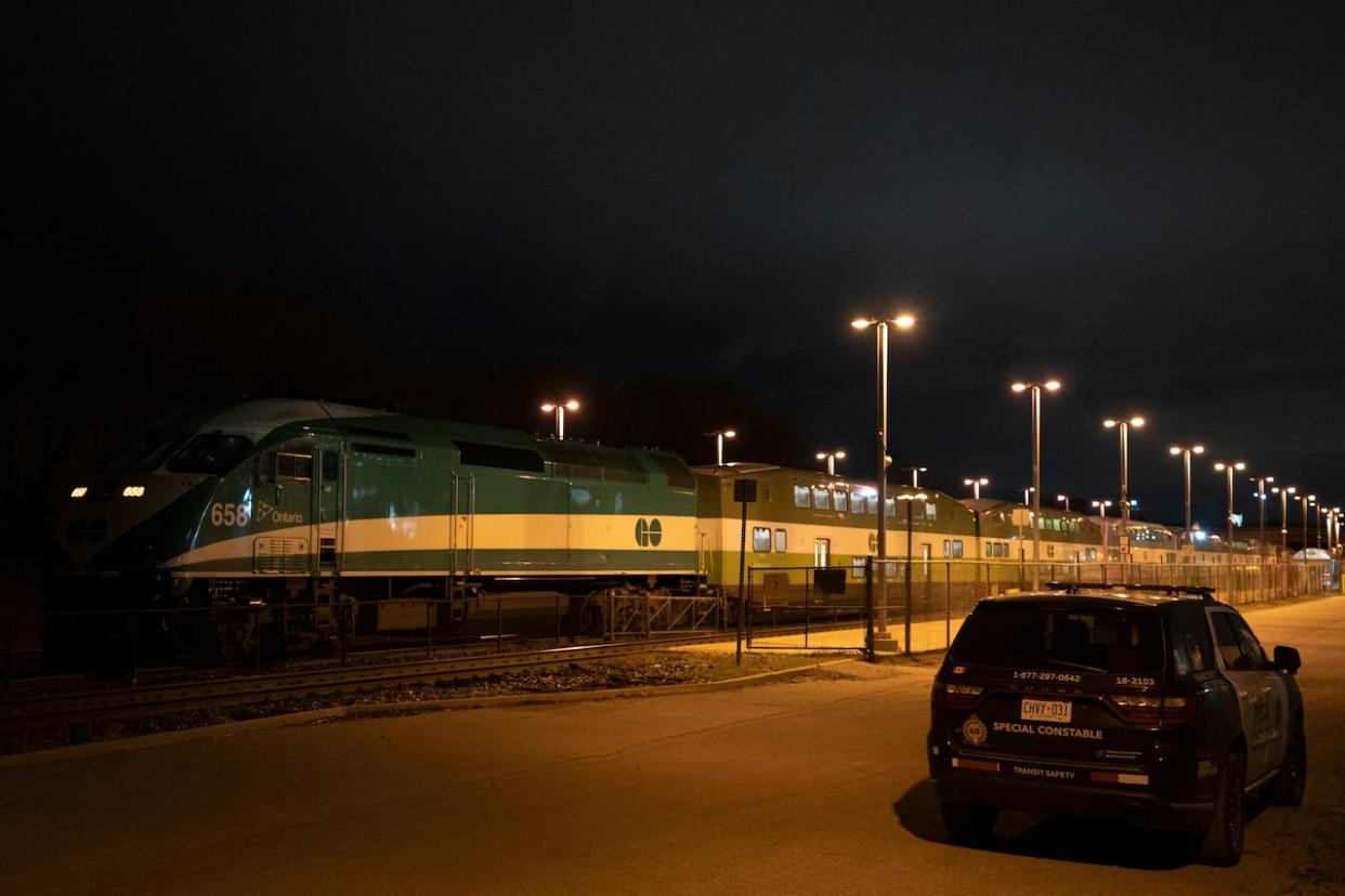 Officers responded to a medical call at the Danforth GO station around 12:30 a.m. Sunday, a Toronto police spokesperson said in an email.  (Arlyn McAdorey/CBC - image credit)