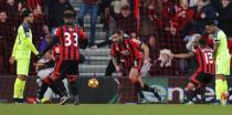 Football Soccer Britain - AFC Bournemouth v Liverpool - Premier League - Vitality Stadium - 4/12/16 Bournemouth's Steve Cook celebrates scoring their third goal Reuters / Eddie Keogh Livepic