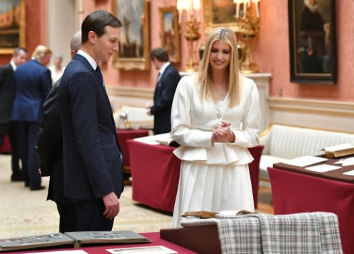 Jared Kushner, President Trump's son-in-law and adviser, visits Buckingham Palace with his wife Ivanka Trump