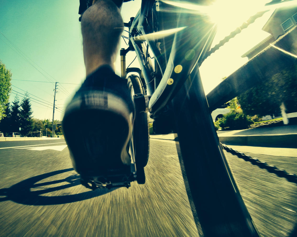 <em>Commandeered – a police officer commandeered a suspect’s abandoned pushbike to chase him down (Picture: Getty)</em>