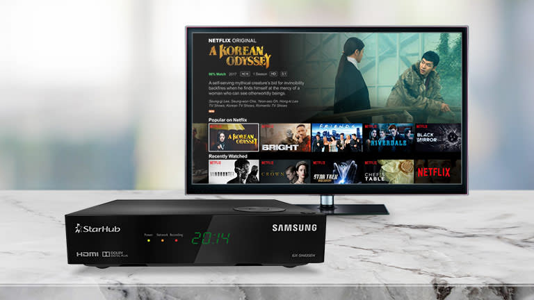 StarHub has partnered Netflix to provide the streaming service's shows in its pay TV entertainment and broadband internet service bundle. (Photo: StarHub)