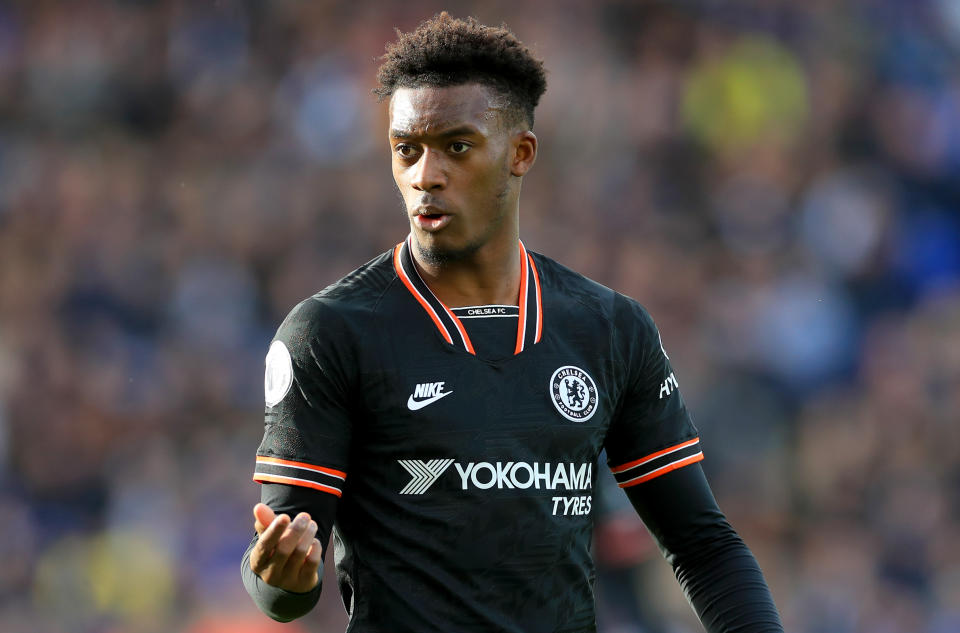 Chelsea's Callum Hudson-Odoi  Leicester City v Chelsea - Premier League - King Power Stadium 01-02-2020 . (Photo by  Mike Egerton/EMPICS/PA Images via Getty Images)