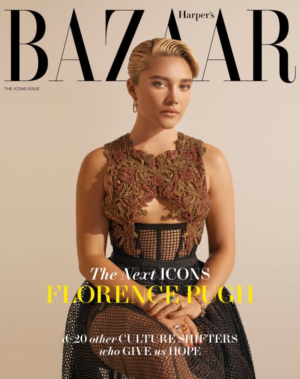 <p>Florence Pugh on the September 2022 cover of <em><a href="https://www.harpersbazaar.com/culture/film-tv/a40772062/florence-pugh-dont-worry-darling-interview/" rel="nofollow noopener" target="_blank" data-ylk="slk:Harper's Bazaar;elm:context_link;itc:0;sec:content-canvas" class="link ">Harper's Bazaar</a></em>.</p><p><em><a href="https://www.harpersbazaar.com/culture/film-tv/a40772062/florence-pugh-dont-worry-darling-interview/" rel="nofollow noopener" target="_blank" data-ylk="slk:Photo: John Edmonds/Courtesy of Harper's Bazaar;elm:context_link;itc:0;sec:content-canvas" class="link ">Photo: John Edmonds/Courtesy of Harper's Bazaar</a></em></p>