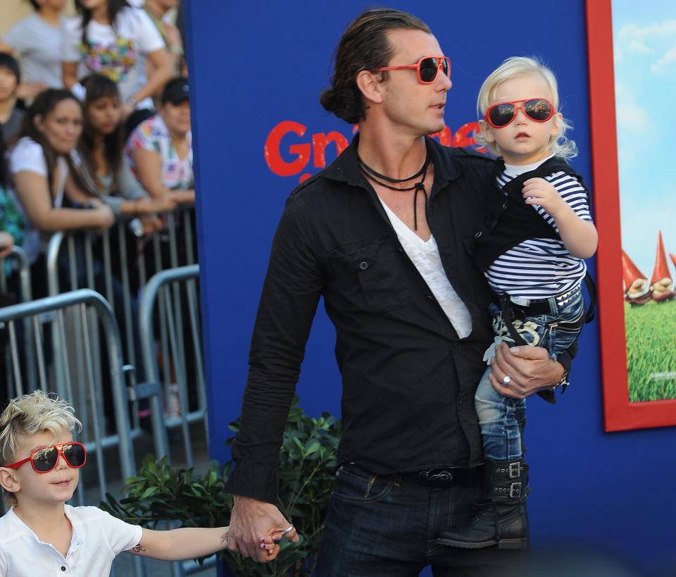 Gavin Rossdale with sons Kingston and Zuma in 2011. (Photo:  Robyn Beck/AFP via Getty Images)