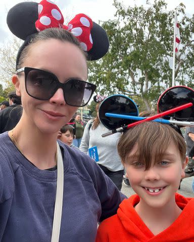 <p>Christina Ricci Instagram</p> Christina Ricci and her son Freddie at Disneyland.
