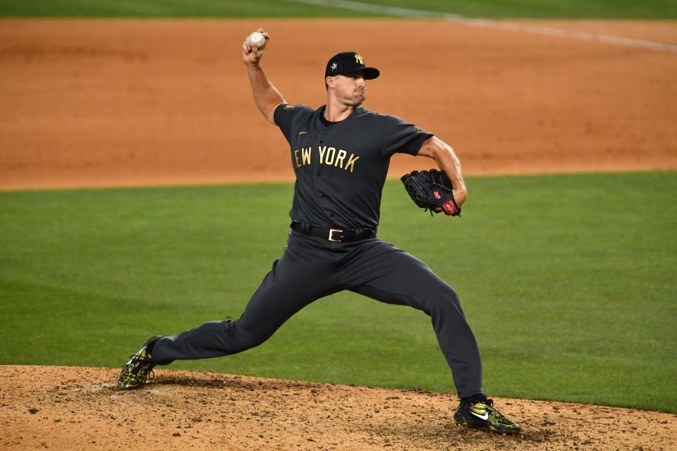 Clay Holmes pitched the eighth inning of the AL's All-Star Game win.