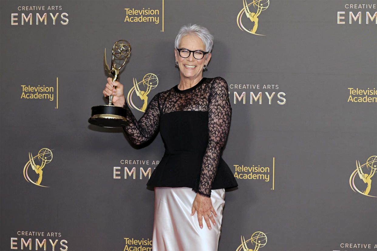 Jamie Lee Curtis Talks Selling Yogurt After Emmy Win