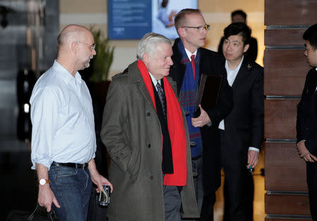 U.S. trade delegation member Gilbert Kaplan leaves a hotel in Beijing, China February 15, 2019. REUTERS/Jason Lee