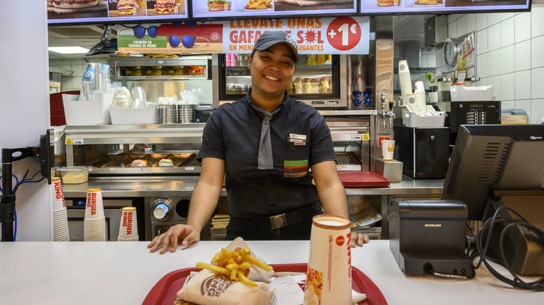 Burger King employee smiling