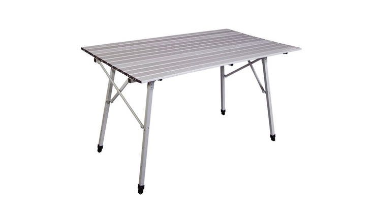 <span class="article__caption">Built like the ubiquitous REI roll top table, Camp Chef’s version offers about twice the surface area, and legs that individually adjust in height. </span> (Photo: Camp Chef)