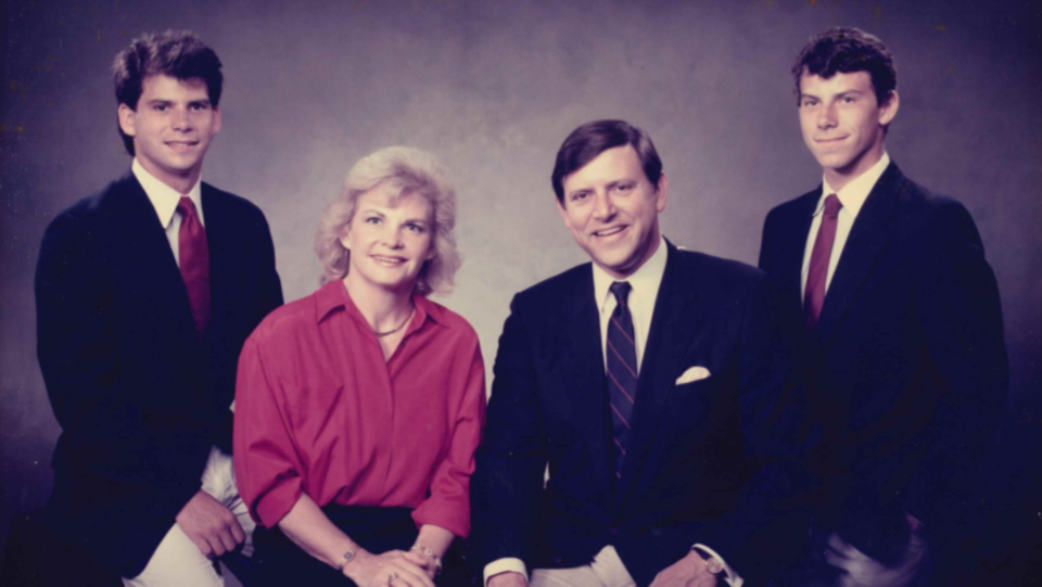 A portrait of the Menendez family from October 1988, From left, Lyle, Kitty, Jose and Erik.  / Credit: Robert Rand