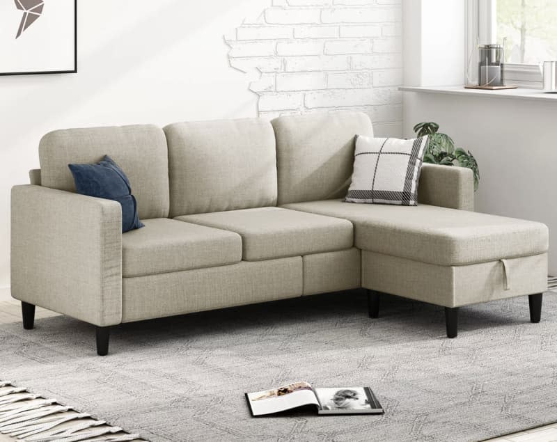 MUZZ Sectional Sofa with Storage Ottoman