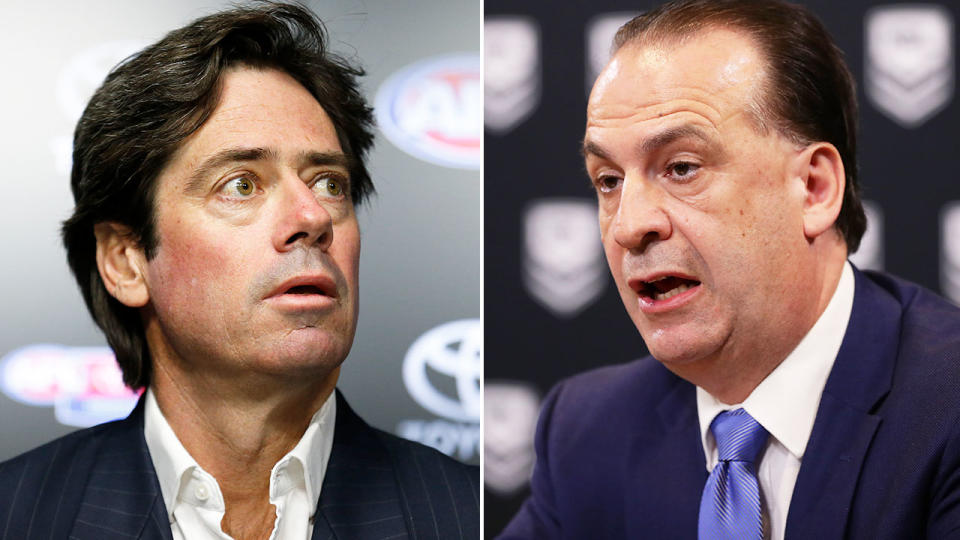 Seen here, AFL CEO Gillon McLachlan and ARLC Chairman Peter V'landys.