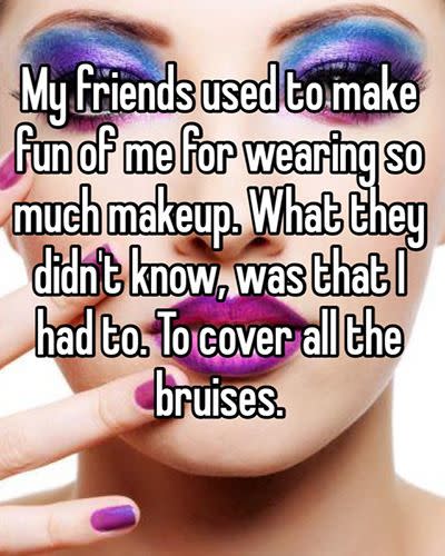 These Whisper posts show the ugly side to domestic violence. Photo: Whisper.