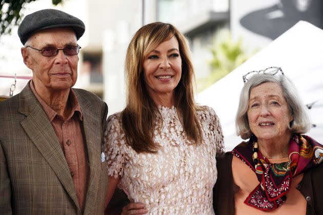 Allison Janney is pictured with her parents, Macy Janney and Jervis Janney Jr., while receiving a star on the Hollywood Walk of Fame in 2016.