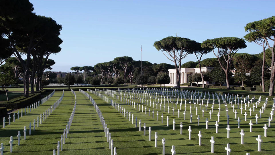 The World War II Sicily-Rome American Cemetery and Memorial, south of Rome. / Credit: CBS News