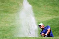 PONTE VEDRA BEACH, FL - MAY 10: Jhonattan Vegas of Venezuela hits a shot from a bunker on the second hole during the first round of THE PLAYERS Championship held at THE PLAYERS Stadium course at TPC Sawgrass on May 10, 2012 in Ponte Vedra Beach, Florida. (Photo by Sam Greenwood/Getty Images)