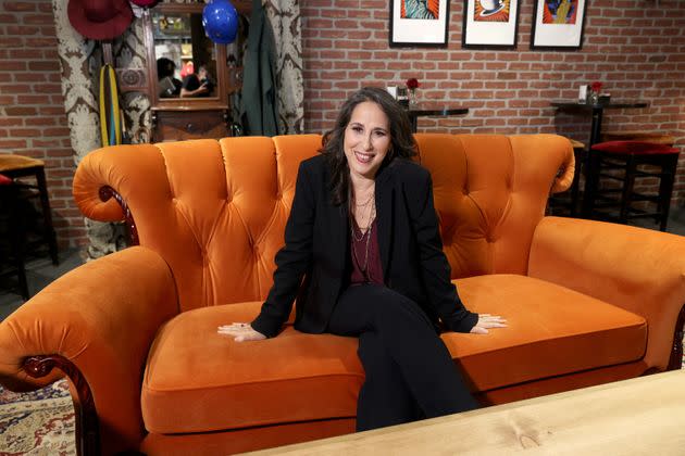 Maggie Wheeler on a recreation of the Friends set
