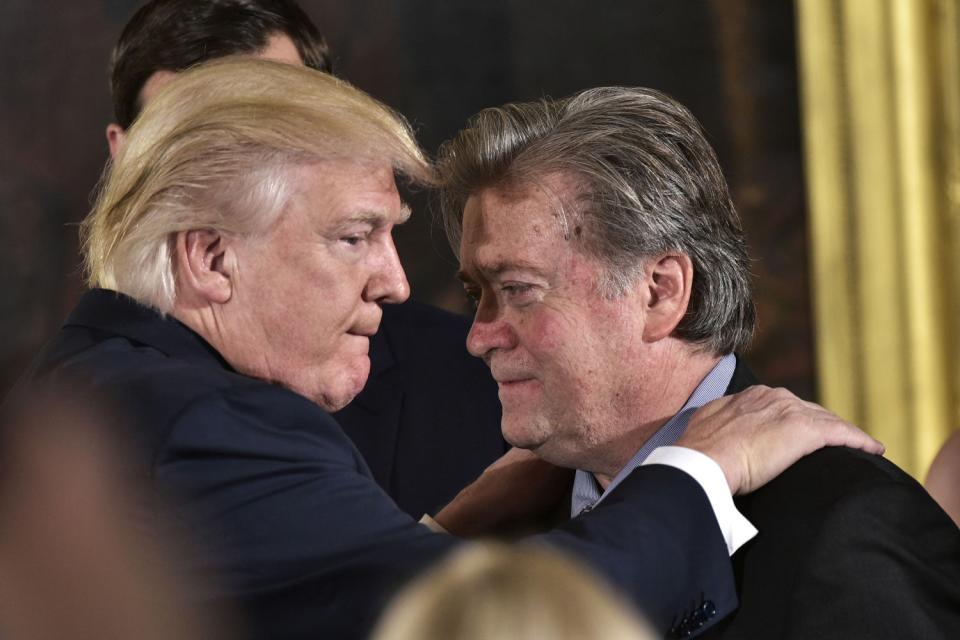 Donald Trump with ex-chief strategist Steve Bannon (AFP)