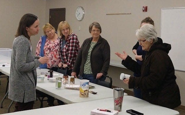 Emily Marrison of Ohio State University Extension Office of Coshocton County teaching a cottage foods class recently. The class went over laws and tips for making and selling food in one's home.