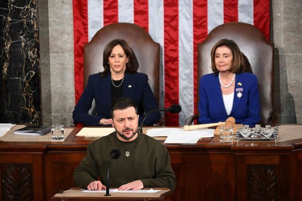 PHOTO: Ukraine's President Volodymyr Zelensky addresses the US Congress at the US Capitol in Washington, D.C., on Dec. 21, 2022. (Mandel Ngan/AFP via Getty Images, FILE)