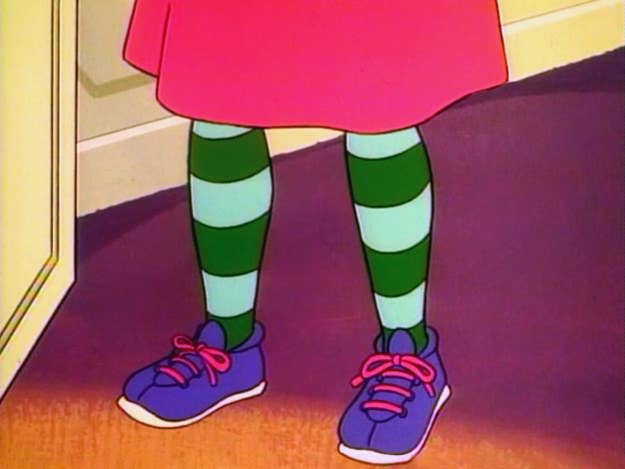 Screenshot of Nanny's green striped socks