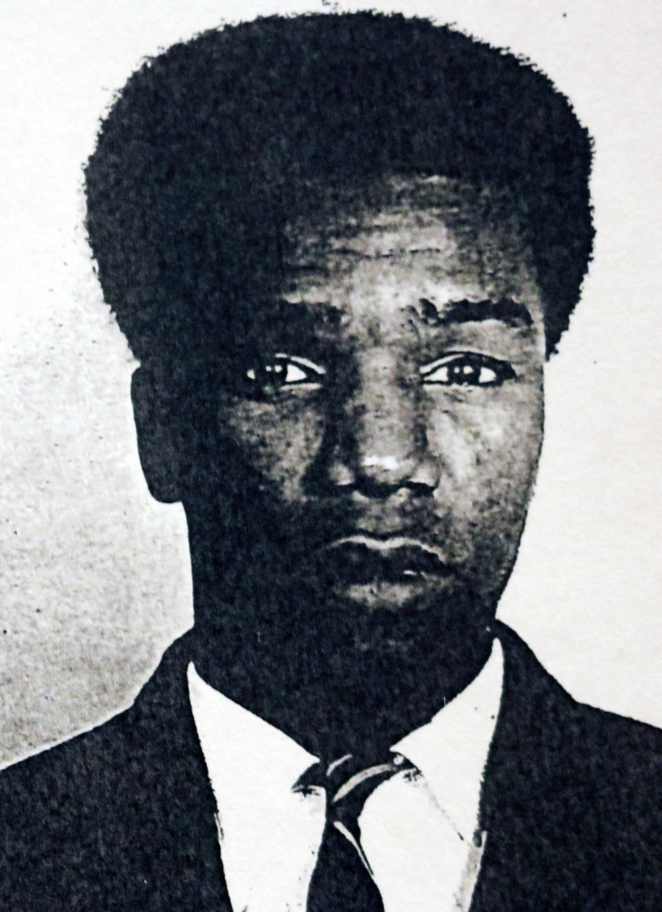 This 1968 inmate identification photo provided by the Middlesex District Attorney's office shows Michael Sumpter who died of cancer in 2001. District Attorney Marian Ryan said Tuesday, Nov. 20, 2018, that DNA testing points to Sumpter as the suspect in the death of Harvard University graduate student Jane Britton, killed in her Cambridge, Mass., apartment in January 1969. Sumpter has also been linked two other killings of women in the Boston area in the 1970s. (Middlesex District Attorney via AP)