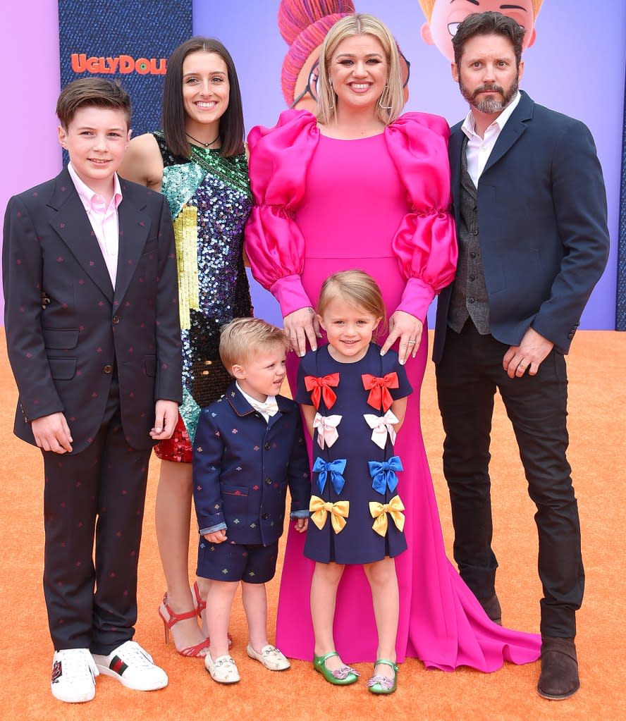 Kelly Clarkson Defends Putting Purple Streak in Daughter River Hair Seth Blackstock, Savannah Blackstock, Remington Alexander Blackstock, Kelly Clarkson, River Blackstock and Brandon Blackstock