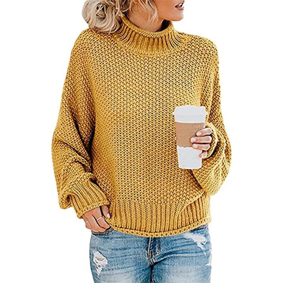 15) Oversized Chunky Batwing Pullover