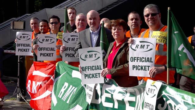 Striking rail workers