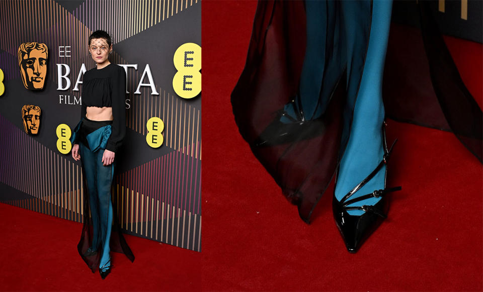 BAFTAs, BAFTA Awards, celebrity style, red carpet fashion, Emma Corrin