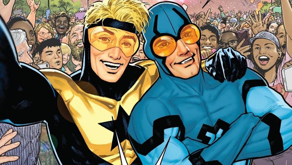 Blue Beetle and Booster Gold, DC's superhero BFFs. 