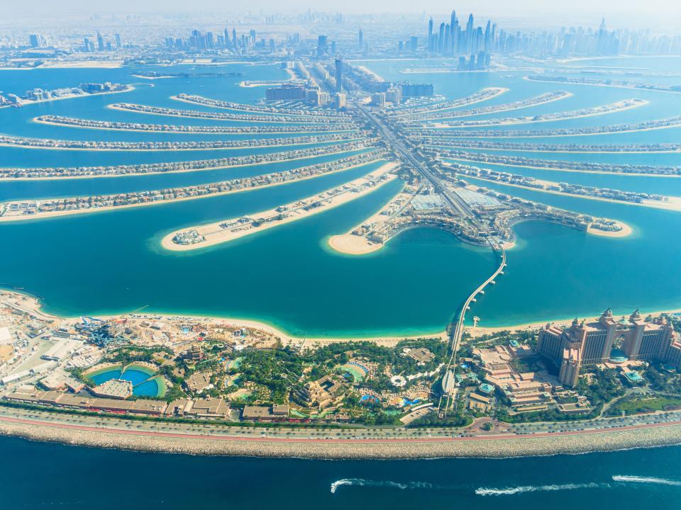 Aerial view of Dubai's Palm Jumeirah island.