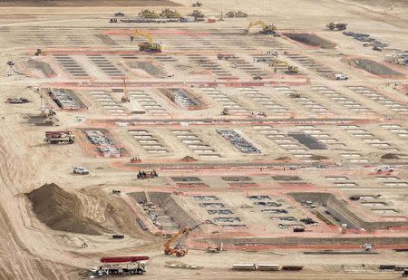 The Tesla Gigafactory is shown under construction outside Reno, Nevada in this file photo taken November 18, 2014. REUTERS/James Glover II/Files