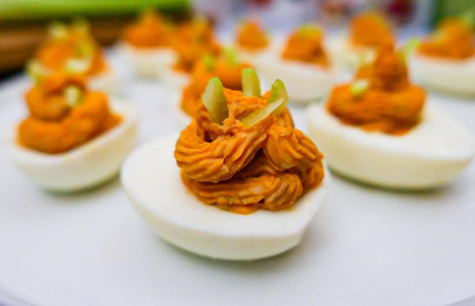 Buffalo Chicken Deviled Eggs