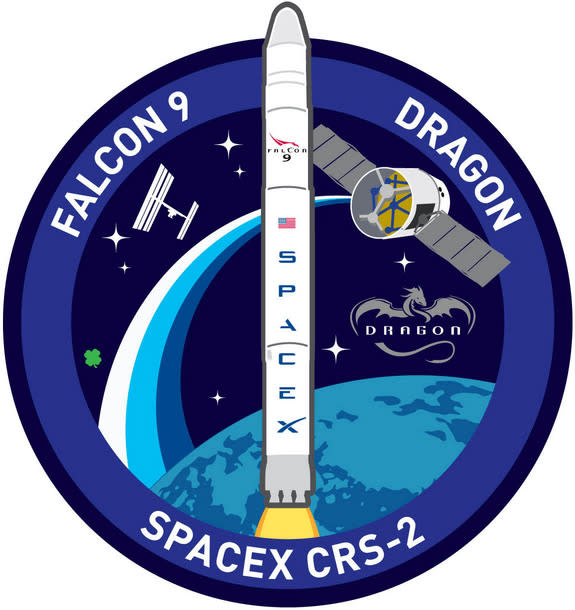 SpaceX's CRS-2 mission patch for the March 2013 flight to the International Space Station.