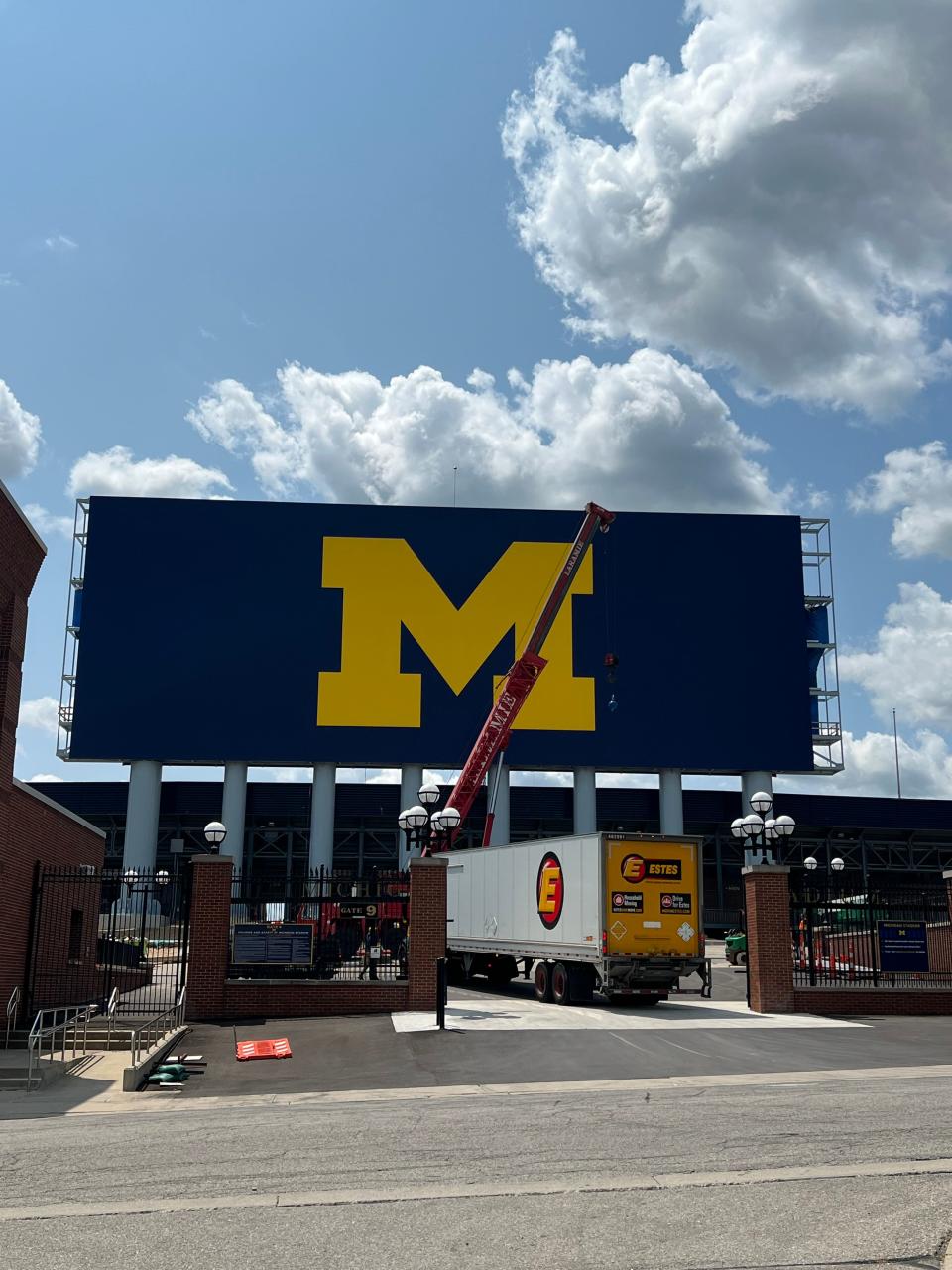 Michigan Stadium gets new scoreboards and lights, seen July 18, 2023.