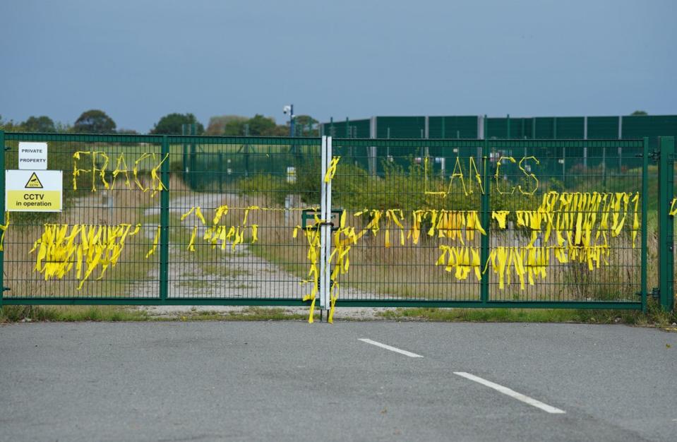 Fracking was paused in 2019 following concern about earthquakes in Lancashire. Liz Truss’s government then officially lifted the moratorium on 22 September (PA)