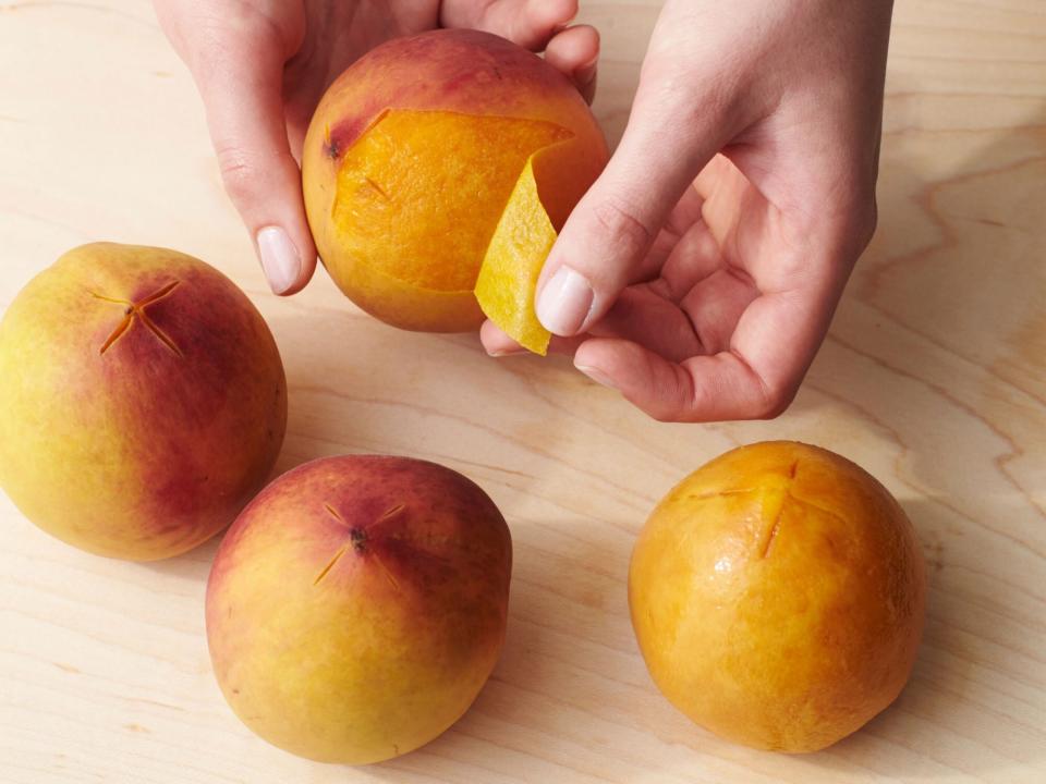 peeling peaches