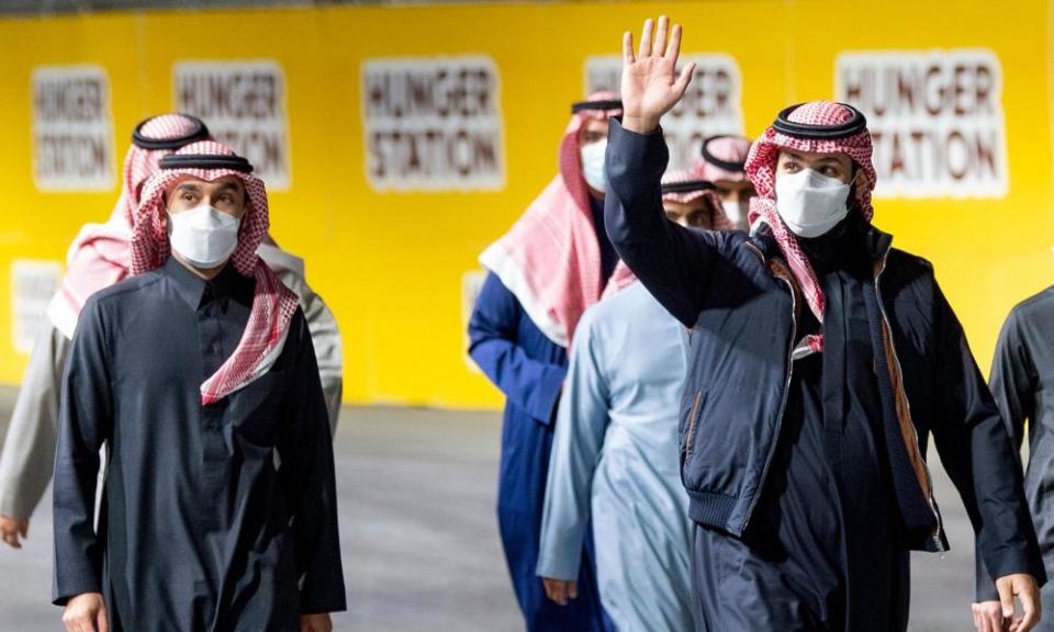 Mohammed bin Salman, the Saudi Arabian crown prince, waves at well-wishers in Riyadh.