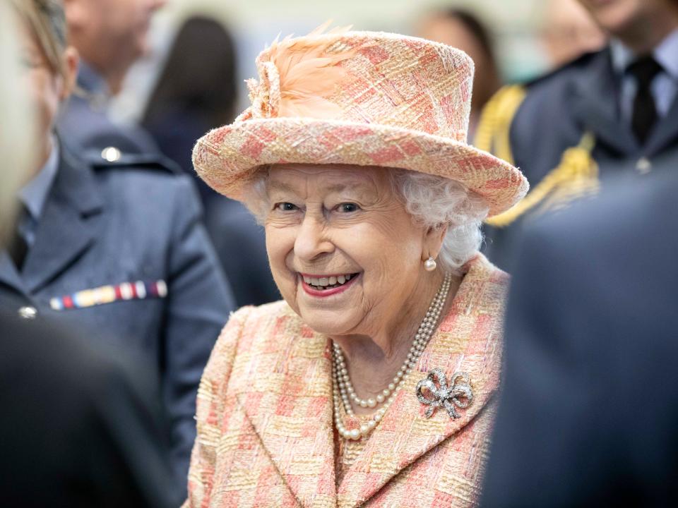 Queen Elizabeth in February 2022 Visists RAF Marham
