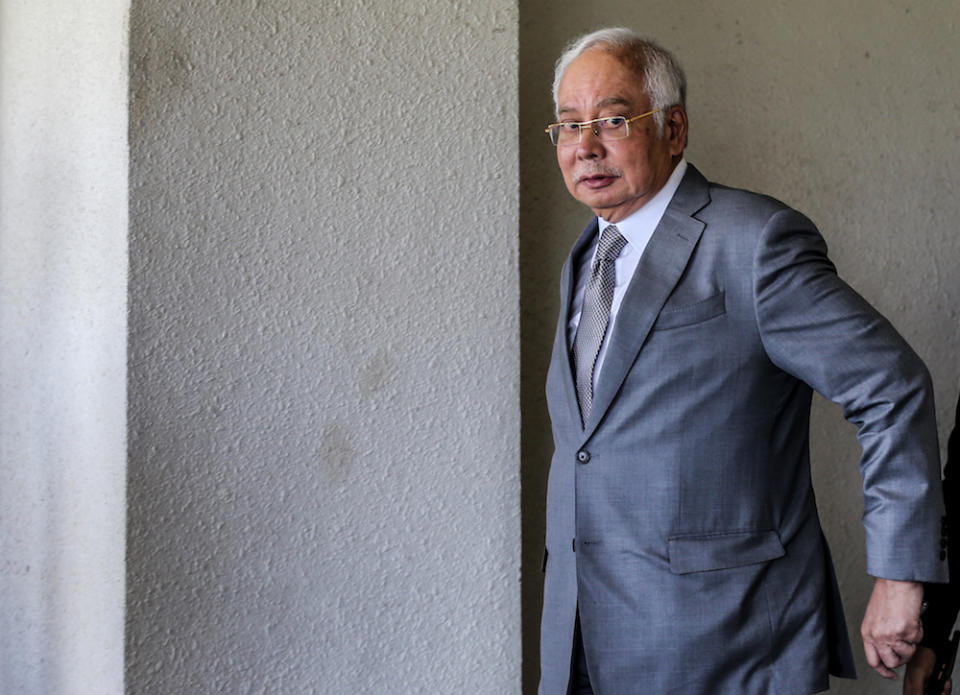 Former prime minister Datuk Seri Najib Razak is pictured at the Kuala Lumpur High Court January 8, 2020. — Picture by Firdaus Latif