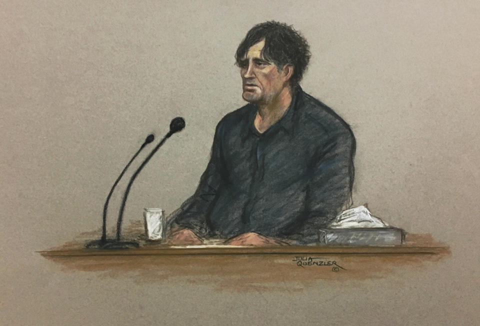 Darren Osborne pictured in a courtroom artist’s impression on January 30. (SWNS)