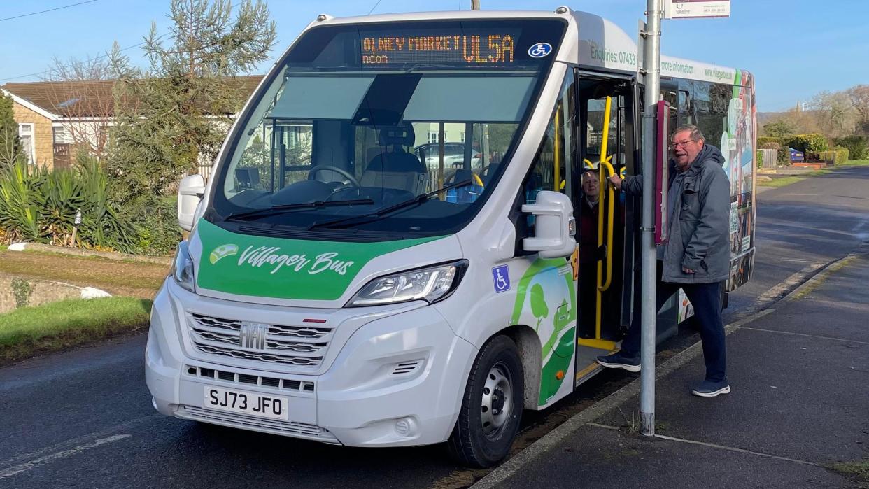 The Villager bus at a bus stop