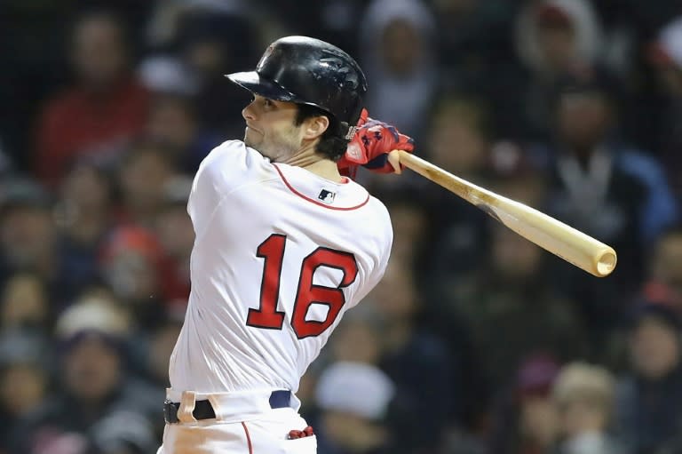 Boston outfielder Andrew Benintendi became only the third Red Sox batter with four hits in a World Series game