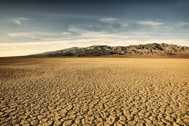 Dry cracked lake bed