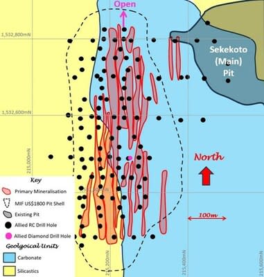 Figure 3 – Sekekoto West diagram (CNW Group/Allied Gold Corporation)